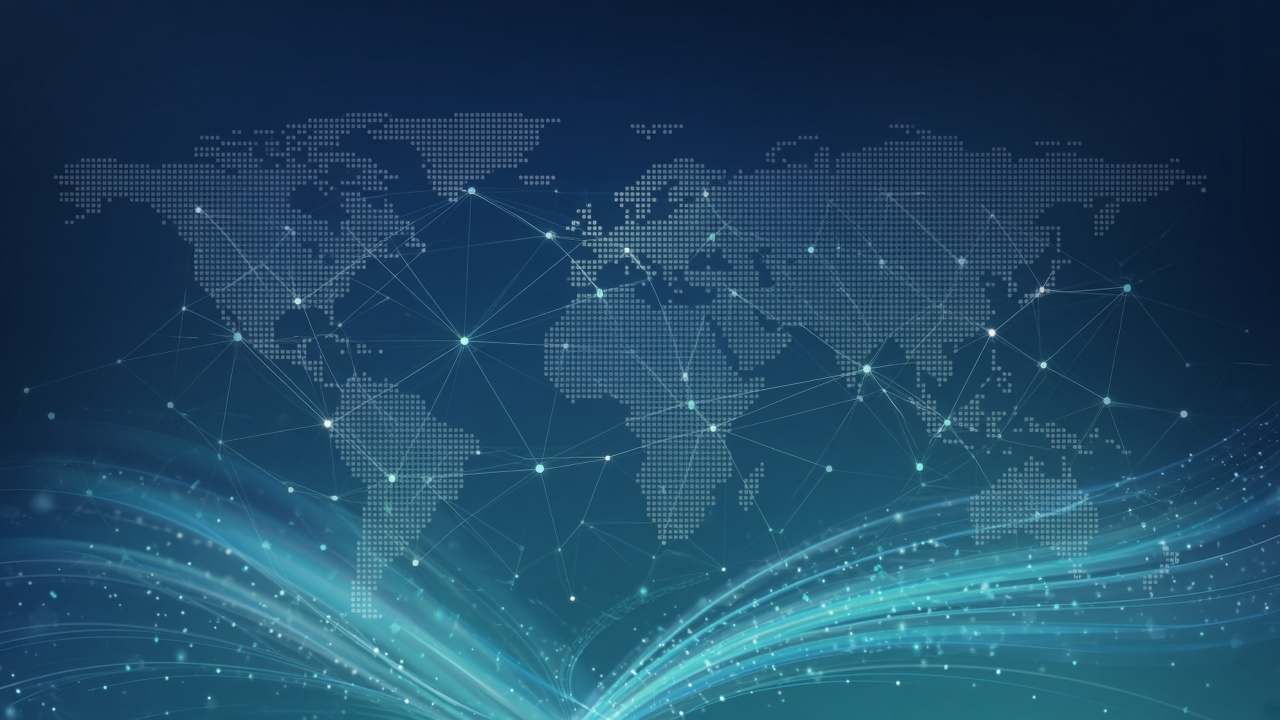 A connected world map illustrating how the internet links networks worldwide