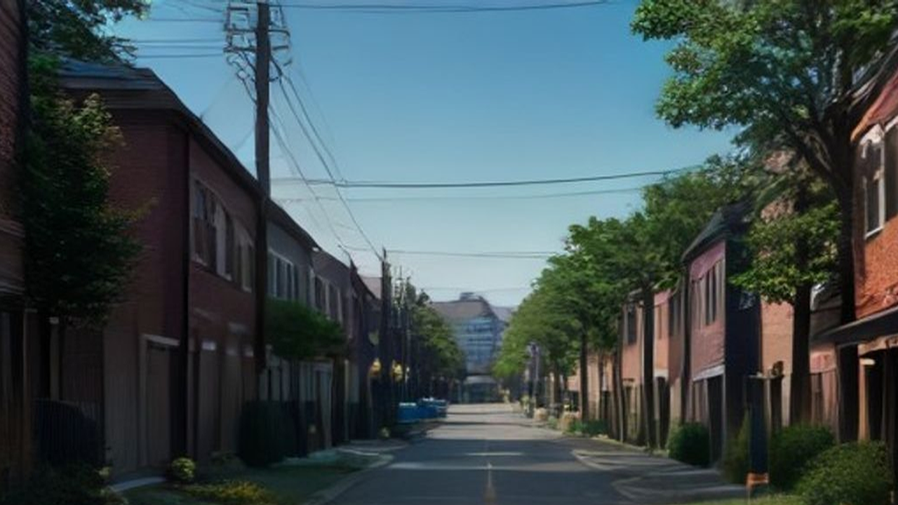 Fiber construction crew working along a New Jersey borough residential street